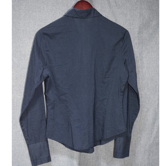 Johnny Cotton Navy Blue Polka Dot Button Down Blouse Size 3 (Medium) - Picture 4 of 4
